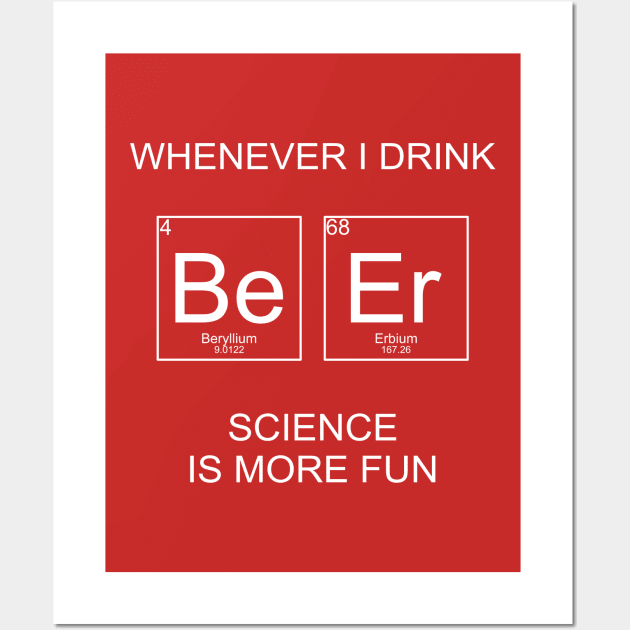 Funny Beer Science Periodic Table Elements Wall Art by MedleyDesigns67